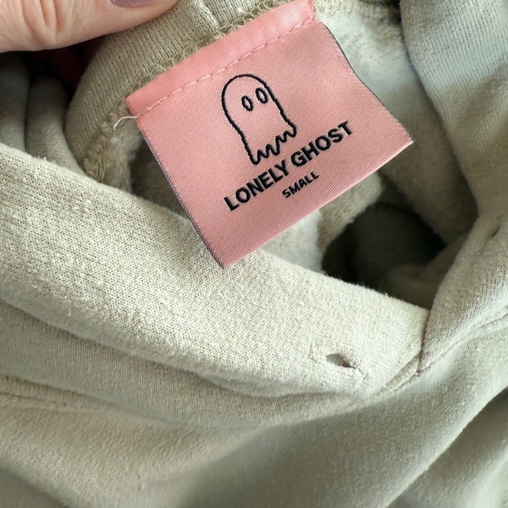 Lonely Ghost Cream It’s Cool to Care Hoodie size small - Picture 9 of 10